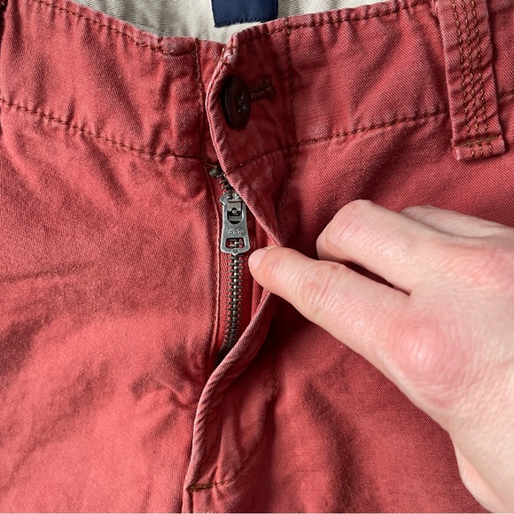 🎯3/$10 GAP Rust Brick Red Cargo Shorts 32 Cotton Linen Blend - Picture 6 of 7